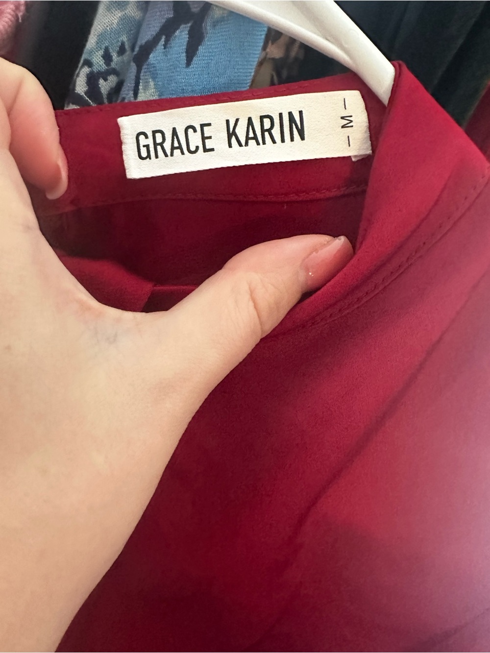Grace Karin Crimson Long-Sleeve Tie-Front Blouse - Picture 4 of 5